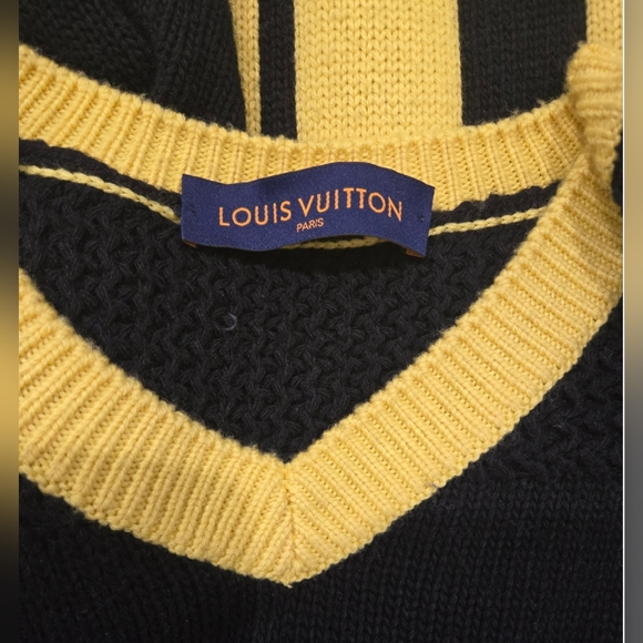 Louis Vuitton Football Intarsia Black & Yellow Pullover SS22 Size XL-XXXL - Picture 10 of 12